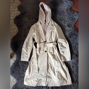 NWOT Trench Coat with Detachable Quilted Hood